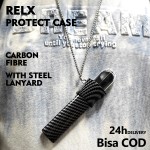 Serat karbon RELX tekstur kotak perlindungan penuh melindungi perangkat RELX kompatibel tak terhingga penting perangkat Phantom